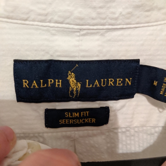 White Ralph Lauren Button Down Tshirt - Picture 4 of 5